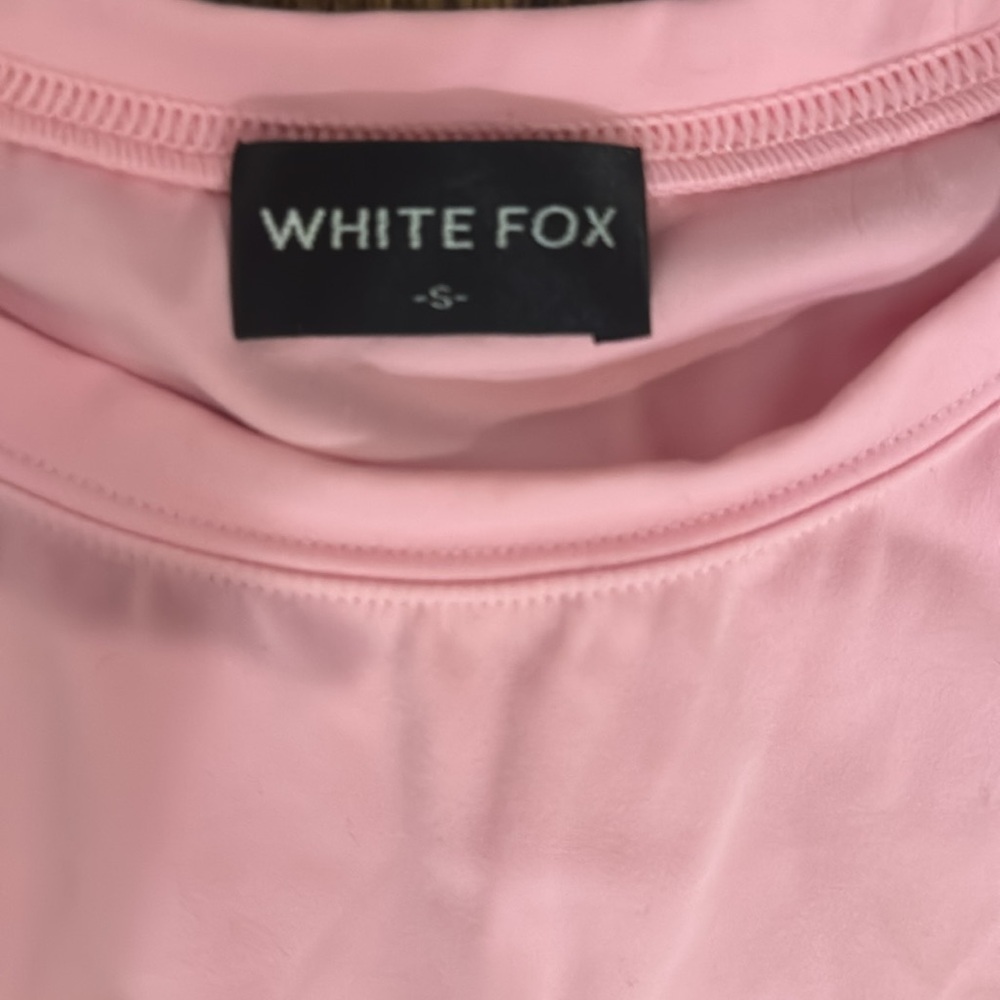 White fox Women's Pink Logo baby tee - Picture 3 of 4